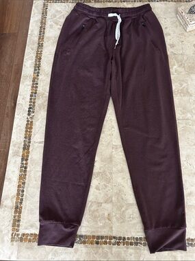 Vuori Ponto Joggers Mens M Brown DreamKnit Zip Pocket Athleisure Pants size M